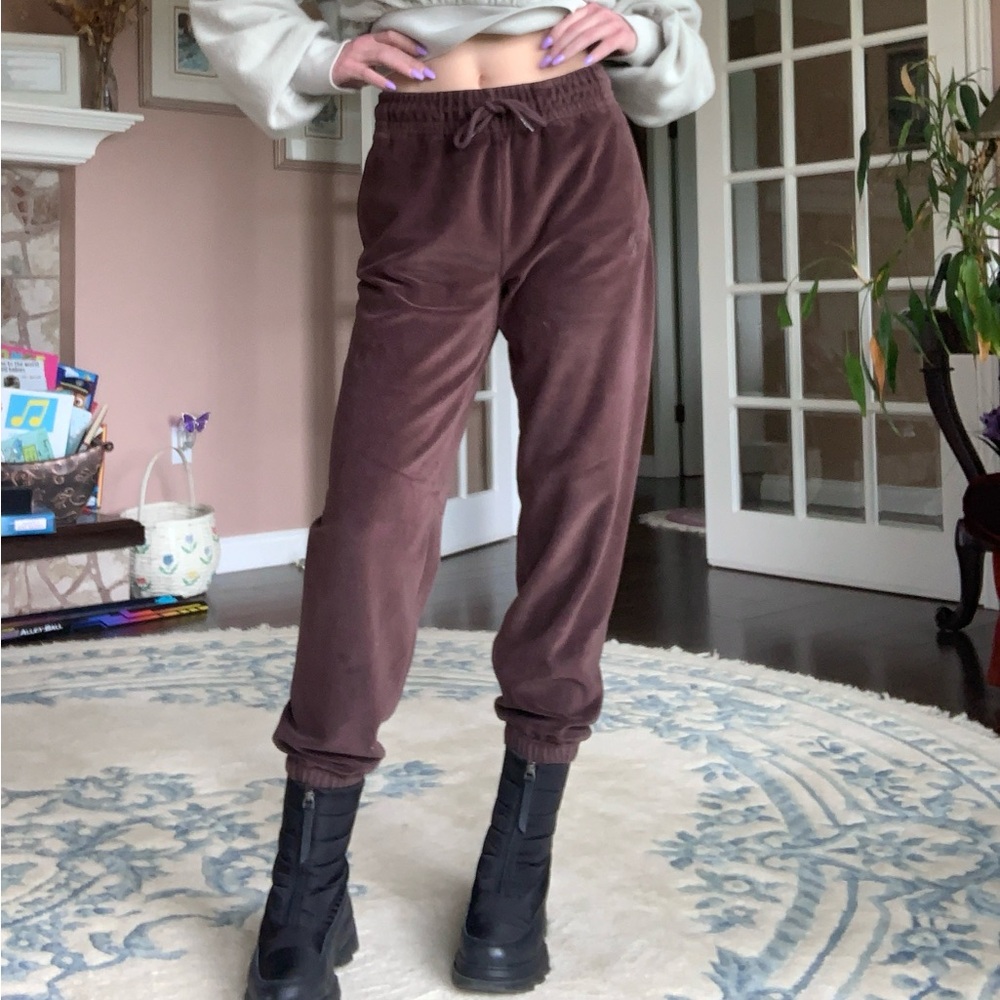 TNA Montcalm Brown Velour Joggers